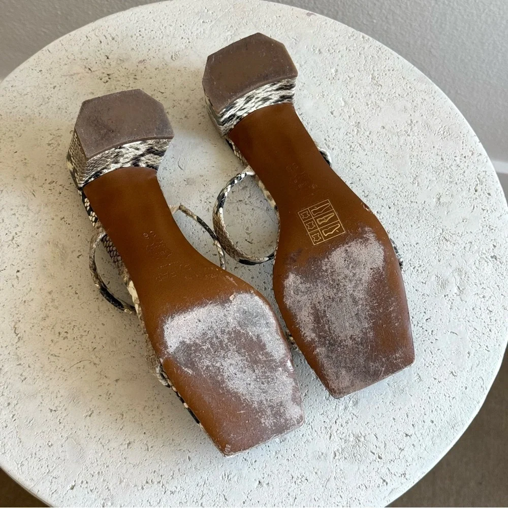 BY FAR Tanya sandals in snakeskin embossed, size 36